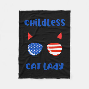 Childless Cat Lady 2024 Funny Cat Lover Mum Woman Fleece Blanket