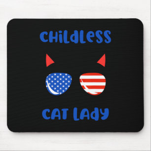 Childless Cat Lady 2024 Funny Cat Lover Mum Woman Mouse Pad