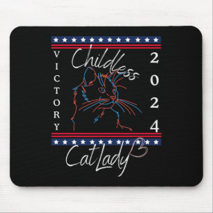 Childless Cat Lady 2024 Patriotic Feminist Vote ‘2 Mouse Pad