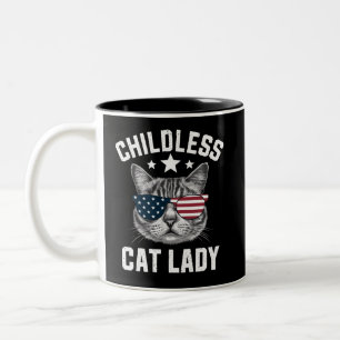 Childless Cat Lady 2024  Two-Tone Coffee Mug
