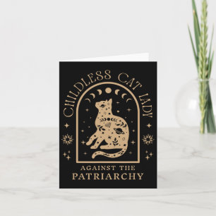 Childless Cat Lady Against Patriarchy Feminist Cat Card