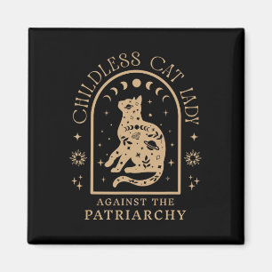 Childless Cat Lady Against Patriarchy Feminist Cat Magnet