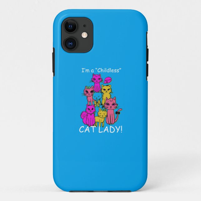 Childless Cat Lady - Cartoon Cat Design Case-Mate iPhone Case (Back)