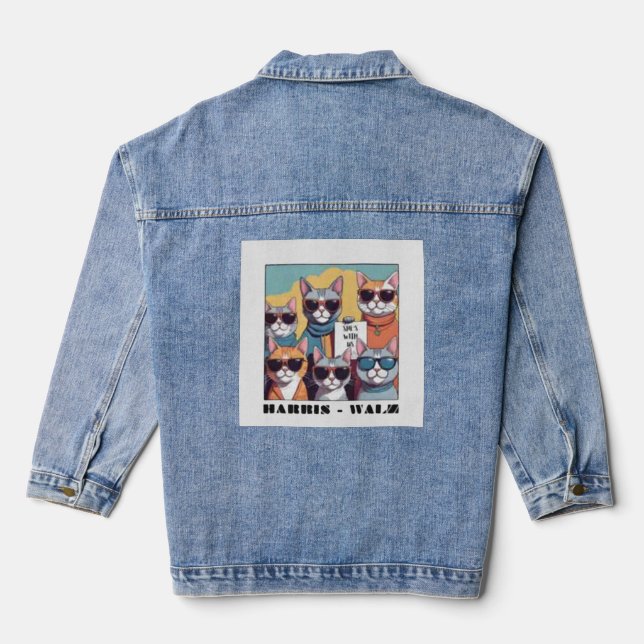 Childless cat lady childless cat ladies for Kamal Denim Jacket (Back)