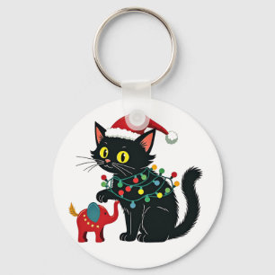 Childless Cat Lady Christmas Kamala Trump Key Ring