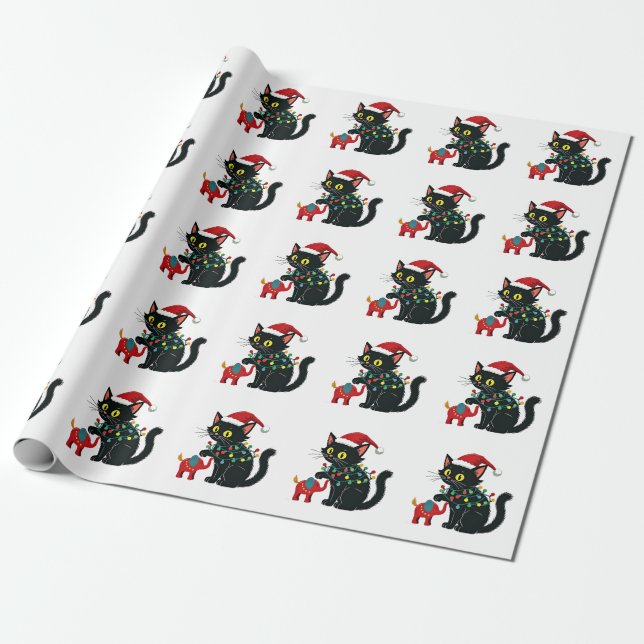 Childless Cat Lady Christmas Kamala Trump  Wrapping Paper (Unrolled)