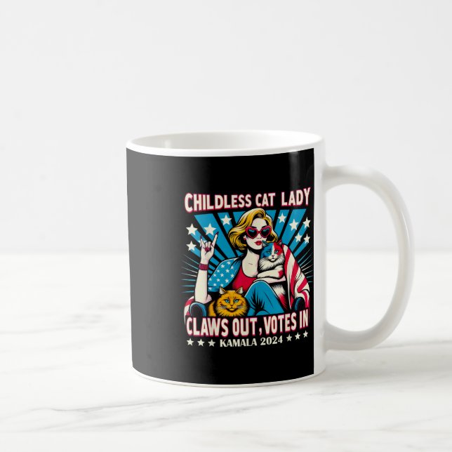 Childless Cat Lady Claws Out  Coffee Mug (Right)