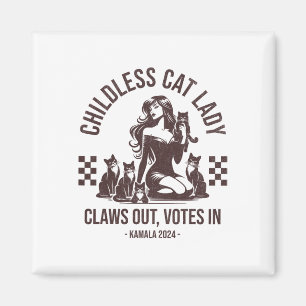 Childless Cat Lady Claws Out  Magnet