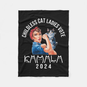 Childless Cat Lady Cute Cat 2024 Childless Cat Lad Fleece Blanket