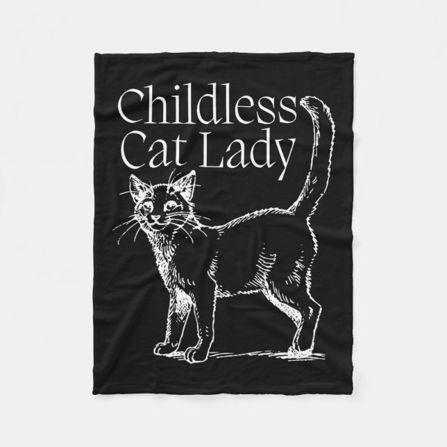 Childless Cat Lady  Fleece Blanket (Front)
