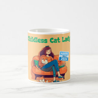 Childless Cat Lady for Harris/Walz  Coffee Mug