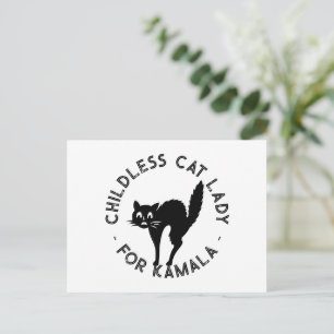 Childless Cat Lady for kamala funny black cat Postcard