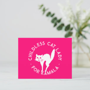Childless Cat Lady for kamala funny cat hot pink Postcard