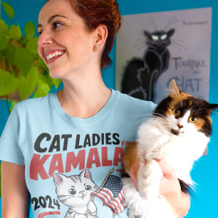 childless cat lady for kamala harris 2024 T-Shirt