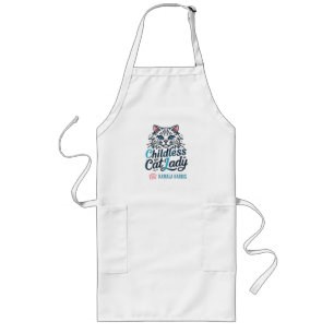 Childless cat lady for Kamala Harris Long Apron