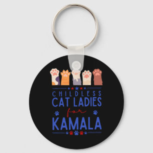 Childless Cat Lady For Kamala Harris Tim Waltz 202 Key Ring