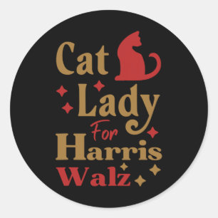 Childless Cat Lady For Kamala Harris Tim Wheimer W Classic Round Sticker