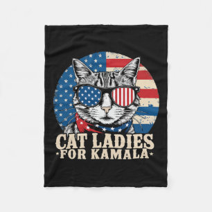 Childless Cat Lady For Kamala Harris Voting Fleece Blanket