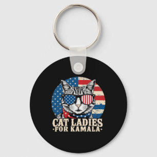 Childless Cat Lady For Kamala Harris Voting Key Ring