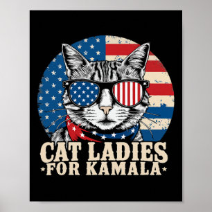 Childless Cat Lady For Kamala Harris Voting Poster