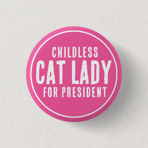 Childless Cat Lady for Pesident Kamala Harris 3 Cm Round Badge