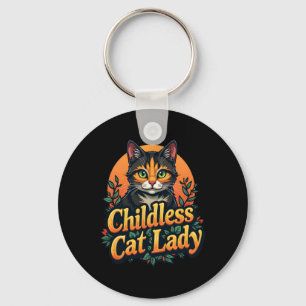 Childless Cat Lady Funny Cat Lover 2 Key Ring