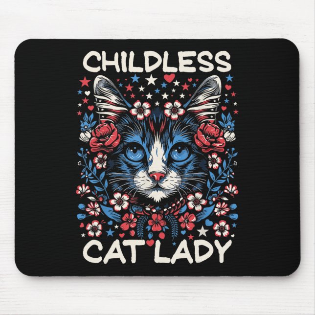 Childless Cat Lady Funny Cat Lover 4  Mouse Pad (Front)