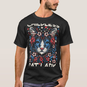 Childless Cat Lady Funny Cat Lover 4 T-Shirt