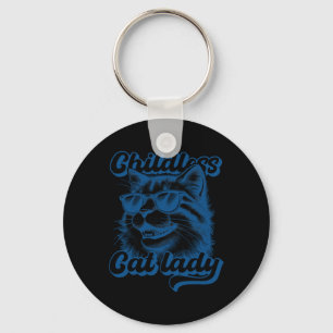 Childless Cat Lady Funny Cat Lover Key Ring