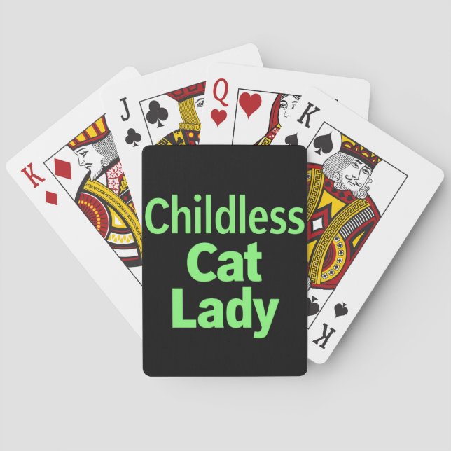 Childless Cat Lady Funny Vote 2024 Playing Cards (Back)