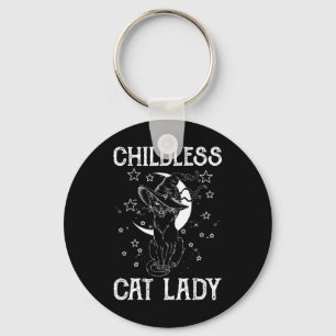 Childless Cat Lady Halloween Cat Shirt For Women Key Ring