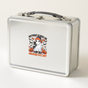 Childless Cat Lady Halloween Spooky Ghost Costume Metal Lunch Box