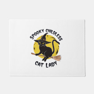 Childless Cat Lady Halloween Spooky Witch Election Doormat