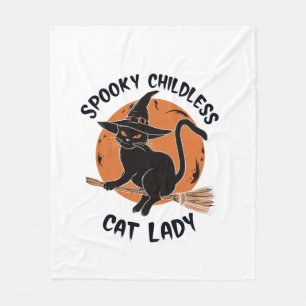 Childless Cat Lady Halloween Spooky Witch Election Fleece Blanket