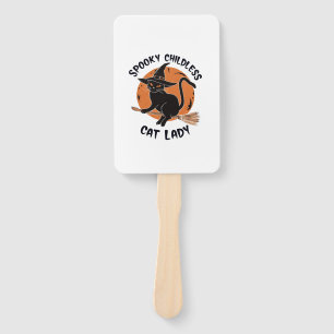 Childless Cat Lady Halloween Spooky Witch Election Hand Fan