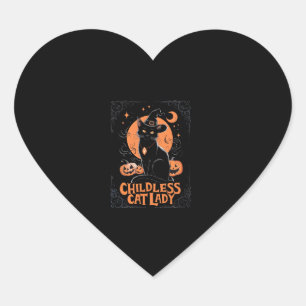 Childless Cat Lady Halloween Spooky Witch Election Heart Sticker