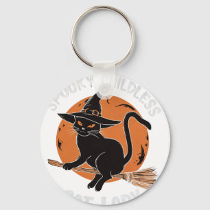 Childless Cat Lady Halloween Spooky Witch Election Key Ring
