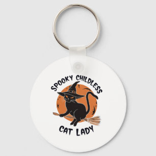 Childless Cat Lady Halloween Spooky Witch Election Key Ring