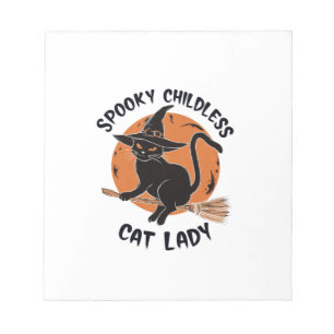 Childless Cat Lady Halloween Spooky Witch Election Notepad