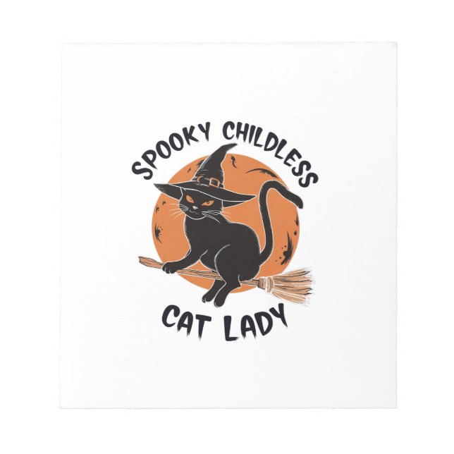 Childless Cat Lady Halloween Spooky Witch Election Notepad (Front)