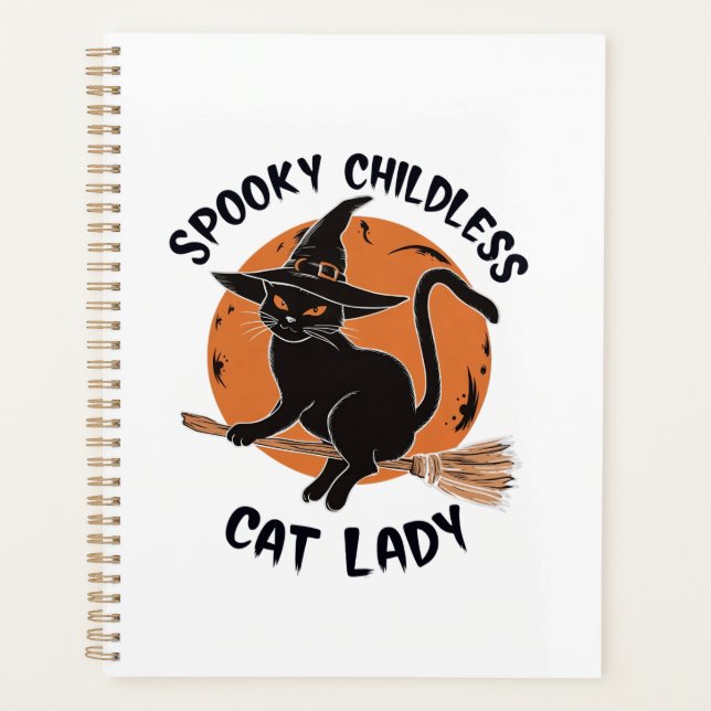 Childless Cat Lady Halloween Spooky Witch Election Planner (Front)