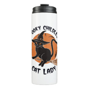Childless Cat Lady Halloween Spooky Witch Election Thermal Tumbler