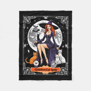 Childless Cat Lady Halloween Witch Cats Witchy Spo Fleece Blanket