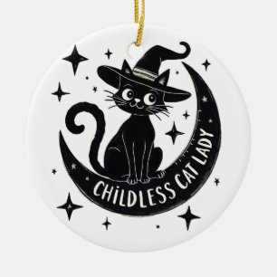 Childless Cat Lady Harris Walz Halloween Pastel Ceramic Ornament