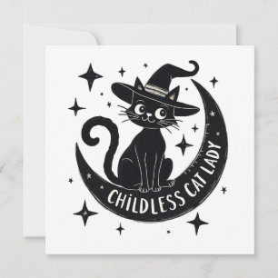 Childless Cat Lady Harris Walz Halloween Pastel Invitation