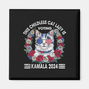 Childless Cat Lady Is Voting Kamala Harris 2024 Magnet