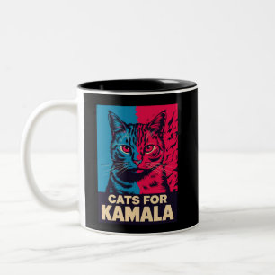 Childless Cat Lady is Voting Kamala Harris 2024 Two-Tone Coffee Mug