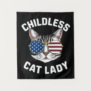 Childless Cat Lady Kamala Harris 2024 Tapestry