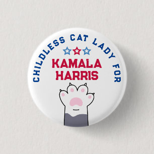 Childless Cat Lady Kamala Harris President 2024 3 Cm Round Badge