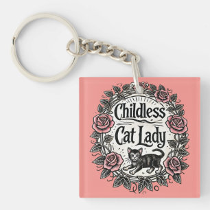 Childless Cat Lady Key Ring
